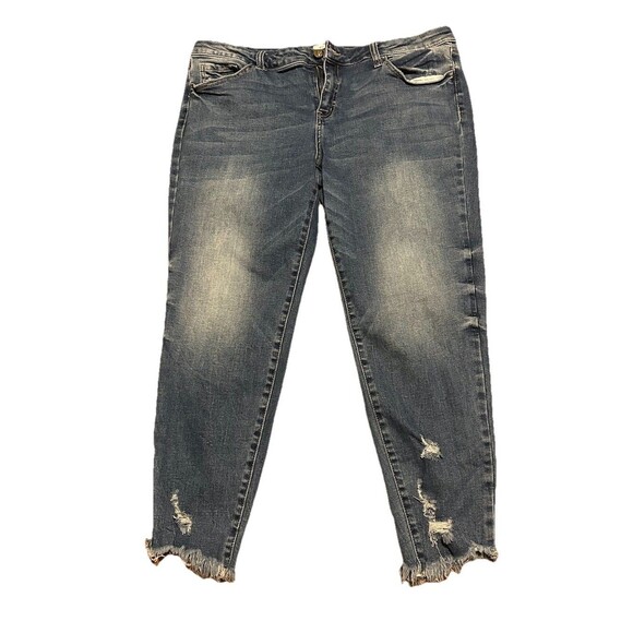 KanCan Signature Low Rise Ankle Skinny Jeans Women’s Size 32  Distressed Hem - Picture 1 of 8